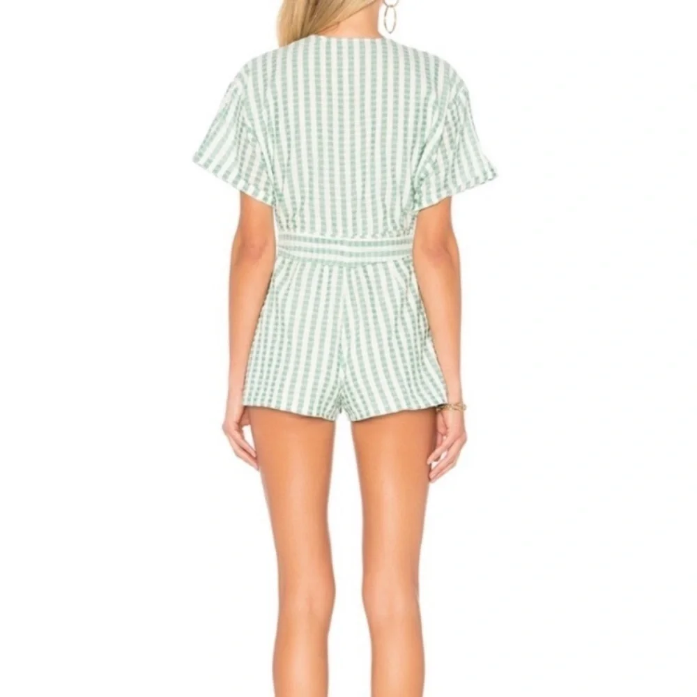 NEW Lovers + Friends Simon Romper in Emerald green While Stripe sz XS - Picture 3 of 3
